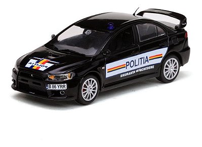 Miniatura Mitsubishi Lancer Evo X Romania Police 1/43 Vitesse Preto