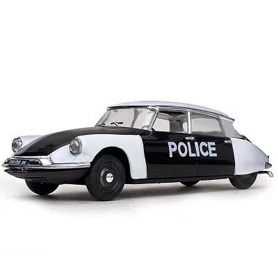 Miniatura Citroën DS19 Police de Paris 1960 1/43 Vitesse Branco/Preto