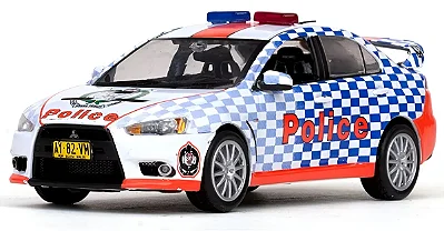 Miniatura Mitsubishi Lancer Evo X Australian Police 1/43 Vitesse Branco