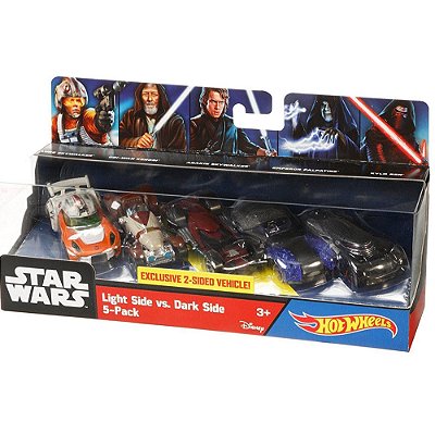 Pack 5 Miniaturas Hot Wheels Star Wars Light Side vs Dark Side