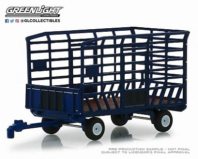 Miniatura Vagão de Fardos Bale Throw Wagon 1/64 Greenlight