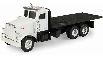 Miniatura Caminhão Peterbilt Flatbed Truck White 1/64 ERTL