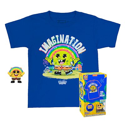 Box Funko Pop! Pocket SpongeBob SquarePants: Bob Esponja c/ Arco-Íris + Camiseta Tee Bundle