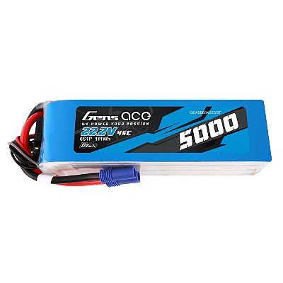 Bateria LiPo Gens Ace Para Automodelo 6S 5000mAh 60C G-Tech Plug EC5 Profissional