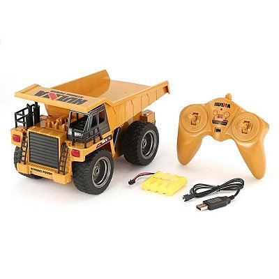 Caminhão Controle Remoto Dump Truck 6 Canais 1540 Huina 1/18