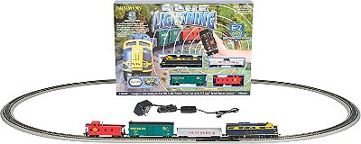 Kit Ferromodelismo Bachmann Blue Lightning Escala HO | Trilhos E-Z Track