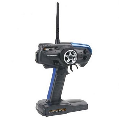 Rádio Para Automodelo Hitec Agressor 3DS 2.4GHz DSSS - 3 Canais com Receptor