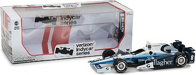 Miniatura IndyCar Gallagher #8 Max Chilton Greenlight Escala 1/18 Azul e Branco
