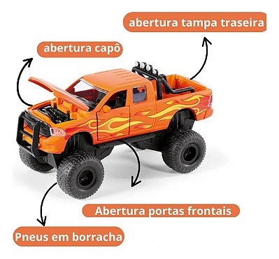 Miniatura RAM 1500 Siku Escala 1/50 Caminhonete Diecast Off-Road