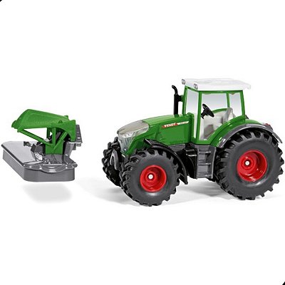 Miniatura Trator Fendt 942 Vario Com Segadora Frontal Siku 1/50 Metal Diecast