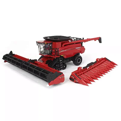 Miniatura Colheitadeira Case IH 7250 1/64 Com Plataformas de Milho e Grãos ERTL Prestige Collection