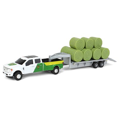 Miniatura John Deere 1/64 Pickup com Trailer e Fardos ERTL
