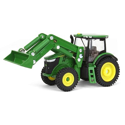 Miniatura Trator John Deere 7260R Carregador Frontal 1:64