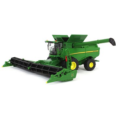 Miniatura Colheitadeira John Deere S680 ERTL 1/64 Diecast Com Plataforma