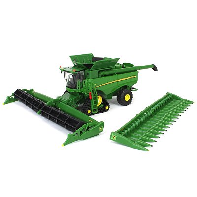 Miniatura Colheitadeira John Deere S780 ERTL 1/64 Diecast e Plataforma de Grãos