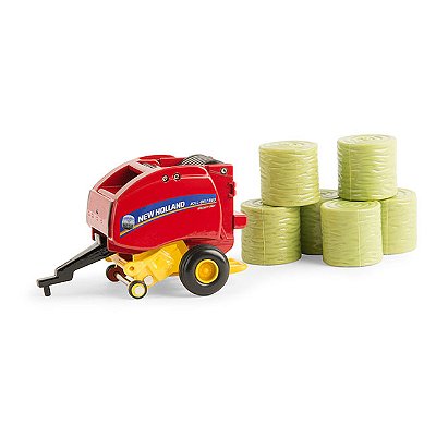 Miniatura Enfardadeira Agrícola New Holland Roll-Belt 560 ERTL 1/16 Com Fardo Redondo