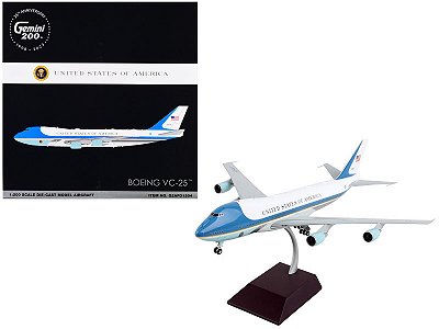 Miniatura Avião Boeing 747 Air Force One VC-25A Presidential Gemini Escala 1:200