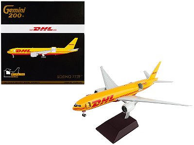 Miniatura Avião Cargueiro DHL Kalitta B777F Metal Gemini Escala 1:200