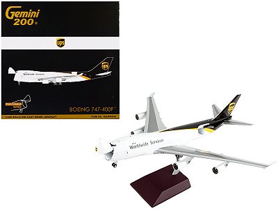 Miniatura Avião Cargueiro Boeing 747-400F UPS Airlines Gemini Jets 1:200