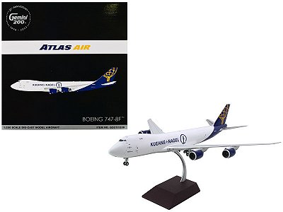 Miniatura Avião Cargueiro Boeing 747-8F Atlas Air Gemini Jets 1:400 Metal Diecast