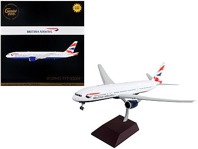 Miniatura Avião Boeing 777-200ER British Airways Gemini Jets 1:400 Metal Diecast