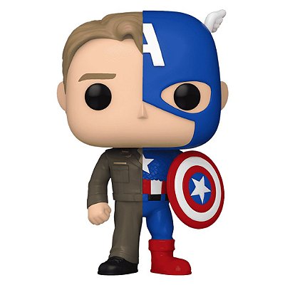 Pop! Funko Marvel Split Steve Rogers/captain America Figura Colecionável Original Lacrada