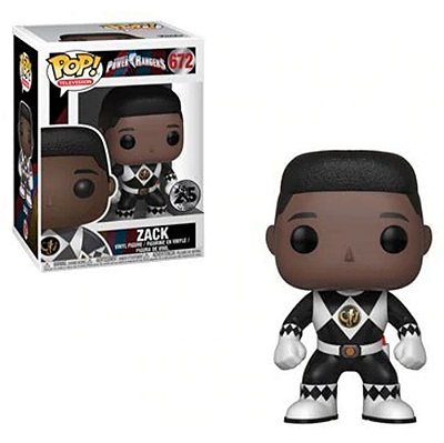 Funko Pop Power Rangers 25Th Black Zack #672 Pop! TV Vinyl 9,5 cm Colecionável