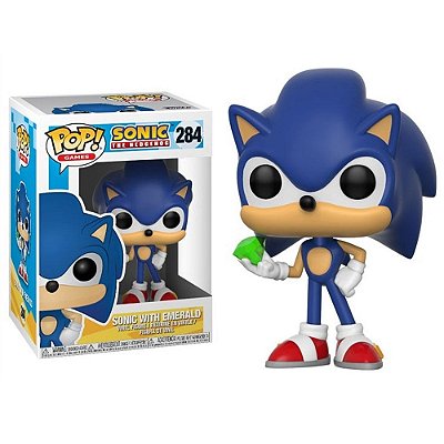 Funko Pop Sonic Sonic With Emerald #284 Vinil 9,5 Cm Oficial Funko Vinil 9,5 cm Oficial Funko