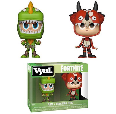Funko Vynl Fortnite Tricera Ops + Rex 2Pack 2-Pack Edição Vinyl Oficial Funko 2-Pack Edição Vinyl...