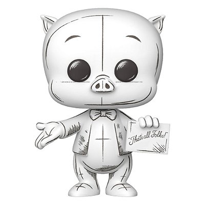 Funko Pop Looney Tunes Sketched Porky Pig #2012 Vinil 9,5 cm Oficial Funko