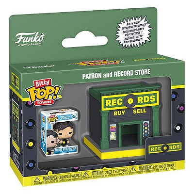 Funko Bitty Pop Towns Patron And Record Store 2,5Cm Miniatura Oficial Funko 2,5cm Miniatura Ofici...