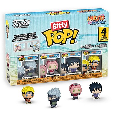 Funko Bitty Pop Naruto Shippuden Team 7 Kakashi 4Pack 2,5Cm Miniatura Oficial Funko 2,5cm Miniatu...