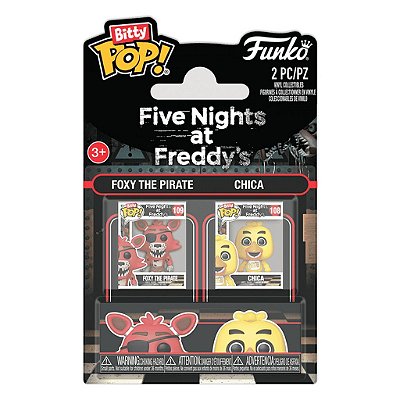 Funko Bitty Pop 2Pack Five Nights Freddys Foxy Pirate & Chica 2,5Cm Miniatura Oficial Funko 2,5cm...