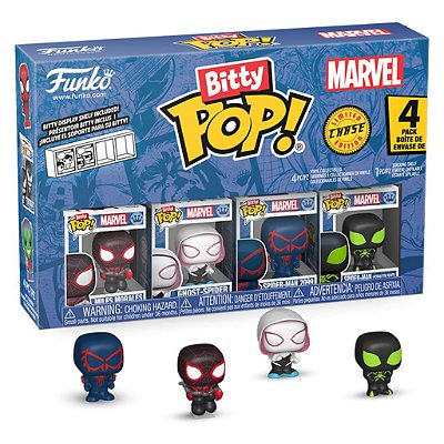 Funko Bitty Pop Marvel Spider-Man Miles Morales 4Pack 2,5cm Miniatura Oficial Funko