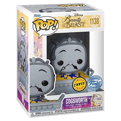Funko Pop Chase Disney Cogsworth In Cobbler Pan #1138 Variante Rara 1 em 6 Vinil 9,5cm