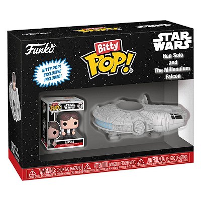 Funko Bitty Pop Star Wars Rides Han Solo And Milennium Falcon 2,5cm Miniatura Oficial Funko