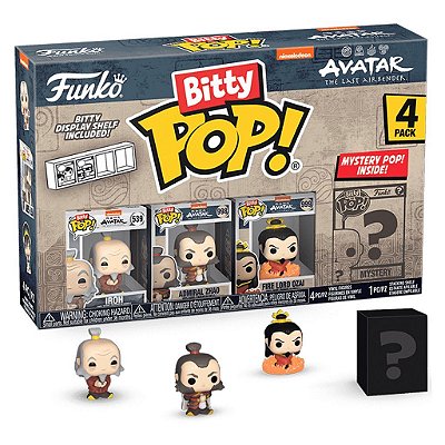 Funko Bitty Pop Avatar Iroh 4Pack 2,5cm Miniatura Oficial Funko