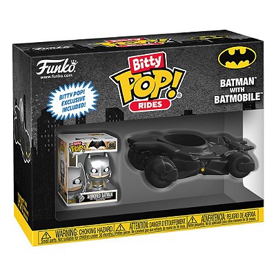 Funko Bitty Pop Dc Batman Rides Batman W/Batmobile 2,5cm Miniatura Oficial Funko