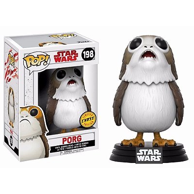 Funko Pop Chase Star Wars 8 Porg #198 Variante Rara 1 em 6 Vinil 9,5cm