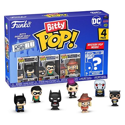 Funko Bitty Pop Dc Batman 4Pack 2,5cm Miniatura Oficial Funko