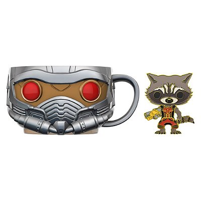 Funko Pop Funko Mug Marvel Star-Lord + Pin Rocket #65501 Vinil 9,5 Cm Oficial Funko Vinil 9,5 cm ...