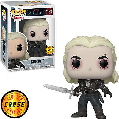 Funko Pop Chase The Witcher Geralt #1192 Variante Rara 1 em 6 Vinil 9,5cm