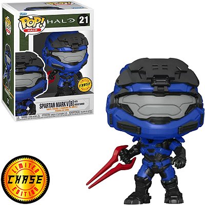 Funko Pop Chase Halo 2 Spartan Mark V B W/Energy Sword #21 Variante Rara 1 em 6 Vinil 9,5cm