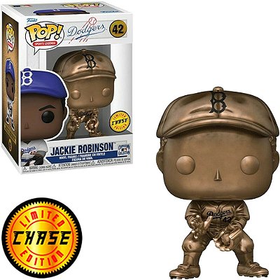 Funko Pop Chase Mlb Dodgers Jackie Robinson #42 Variante Rara 1 em 6 Vinil 9,5cm