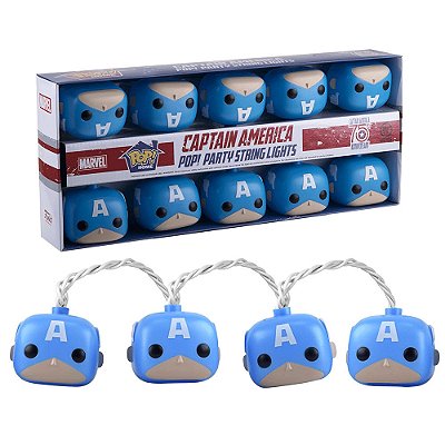 Funko Pop Ligts.Marvel - Captain America Vinil 9,5 cm Oficial Funko