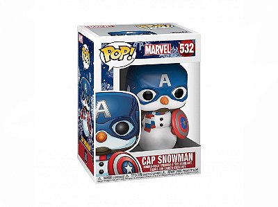 Funko Pop Marvel Holiday Captain America - Snowman D.I.Y. #532 Vinil 9,5 cm Oficial Funko