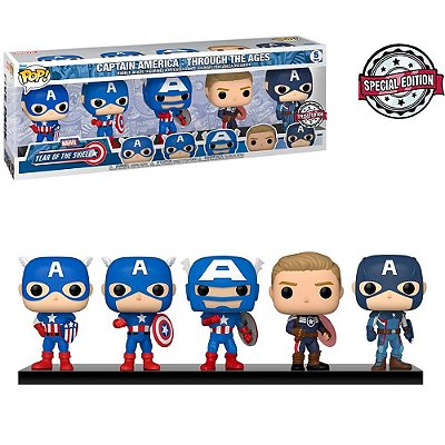 Funko Pop Marvel Captain America Through The - Ages 5Pack #55482 Vinil 9,5 Cm Oficial Funko Vinil...