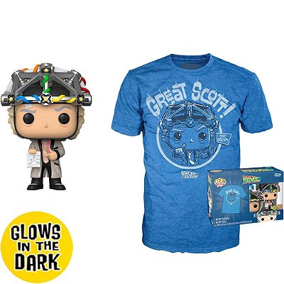 Funko Pop Back To The Future 2 Doc With Helmet + - Tee Bundle #63586 Vinil 9,5 Cm Oficial Funko V...