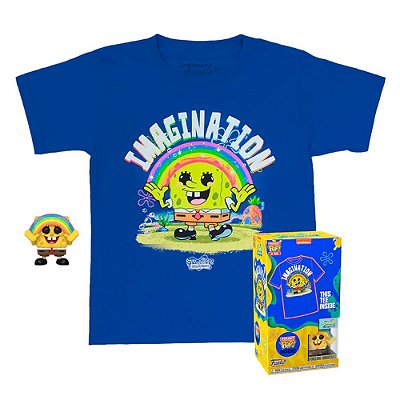 Funko Pop Pocket + Tee Spongebob - W/Rainbow Kid #63485 Vinil 9,5 Cm Oficial Funko Vinil 9,5 cm O...