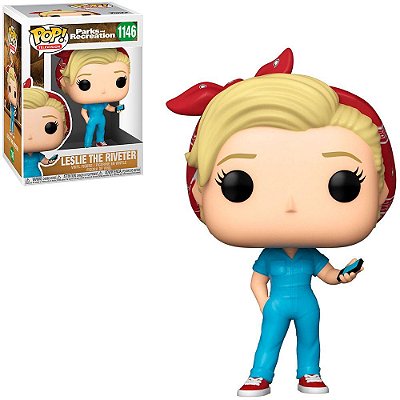 Funko Pop Parks Recreation Leslie - The Riveter #1146 Vinil 9,5 cm Oficial Funko